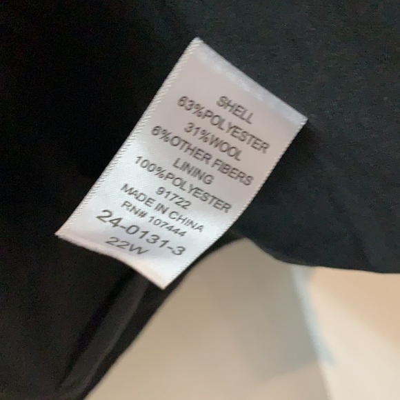 New Jessica London Wool-Blend Blazer Black 22W - Picture 5 of 7